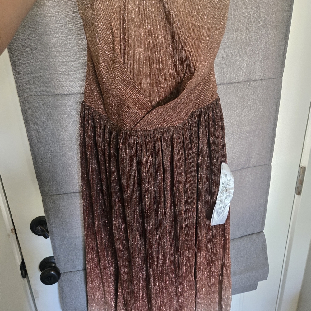 Dress the Population Nadine Ombré Metallic Strapless Fit & Flare Dress Sz XL - Picture 6 of 10